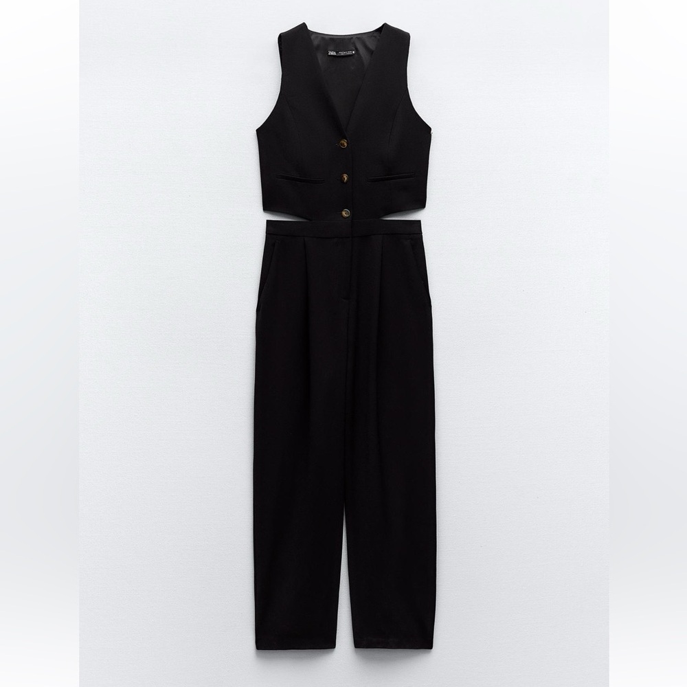 Zara darted jumpsuit vest